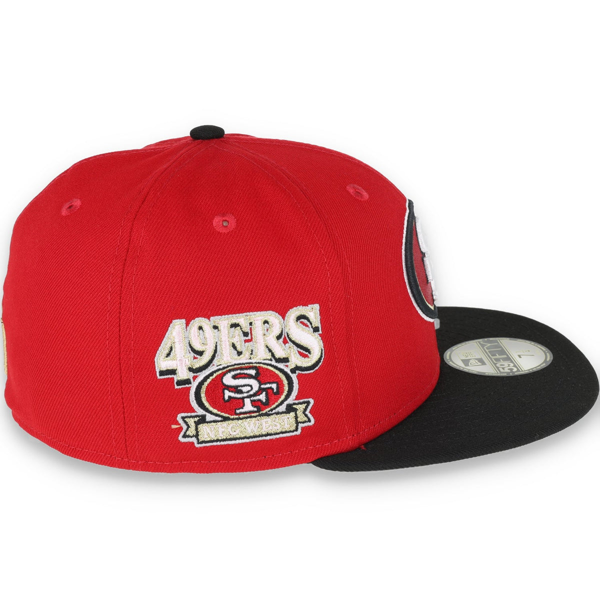 New Era San Francisco 49ERS NFC West 59FIFTY Fitted Hat - Red/Black product image 6, provided for visual reference and