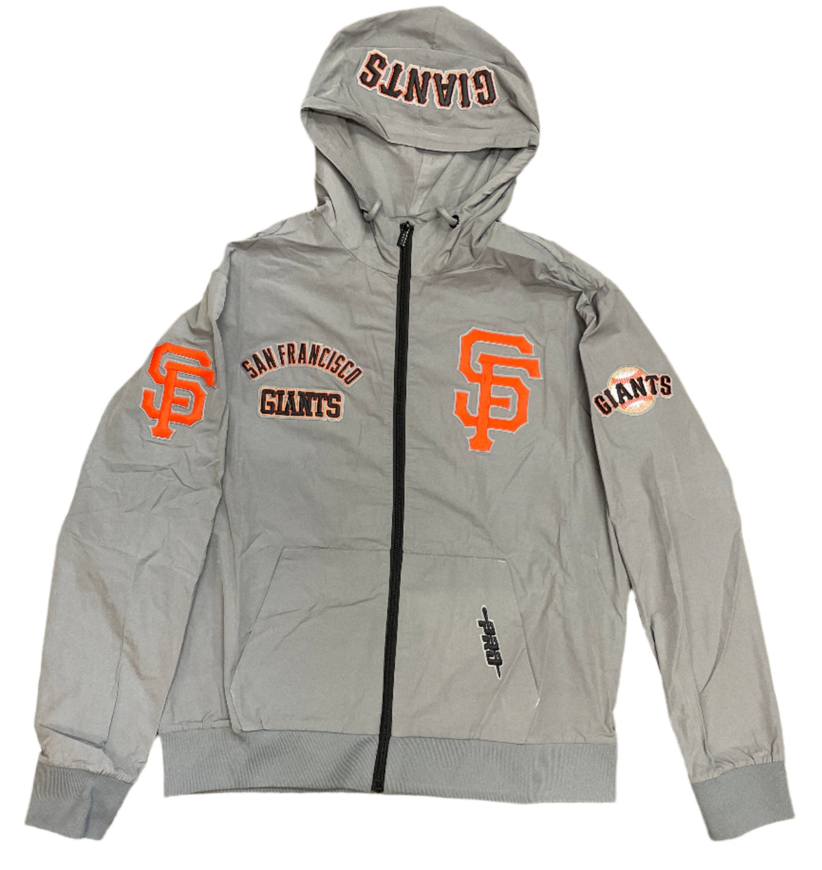 Pro Standard Men San Francisco Giants Hybrid Woven Jacket-Gray product image 2, provided for visual reference and product