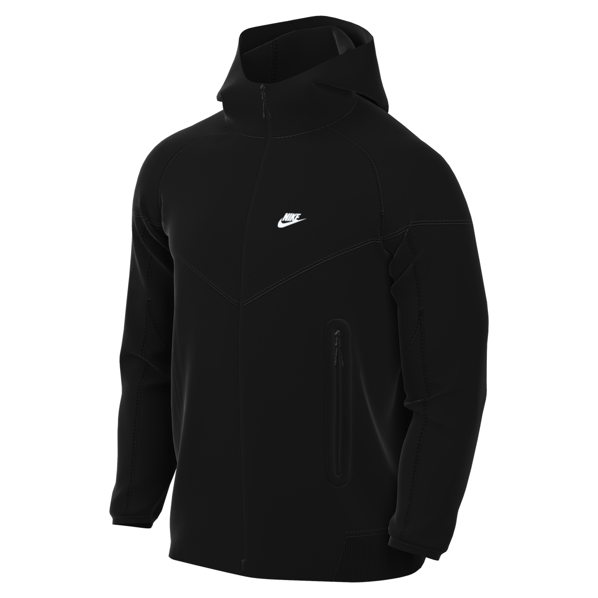 Nike Men Black Tech Fleece Full-Zip Windrunner Hoodie product image 1, provided for visual reference and product detail