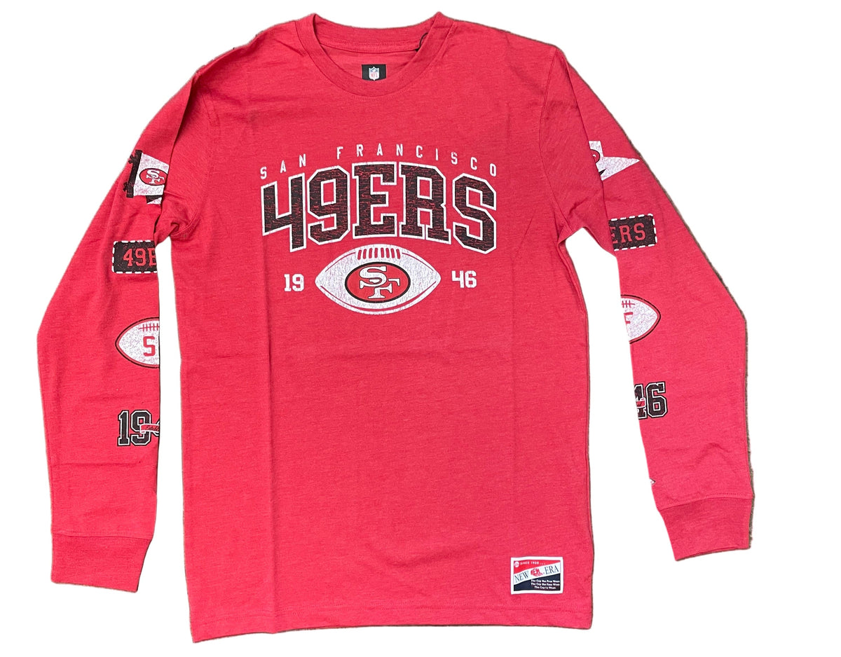 New Era Men San Francisco 49ers Long Sleeve Side Patch Graphic T-Shirt-Red product image 1, provided for visual reference