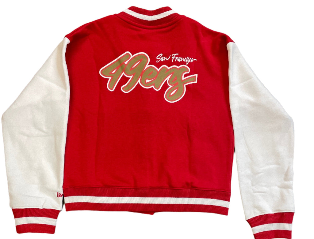New Era Women San Francisco 49ers Varsity Jacket product image 2, provided for visual reference and product detail review