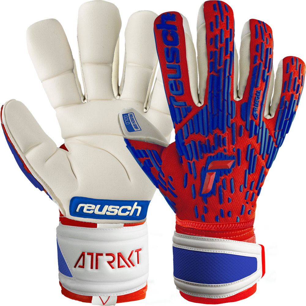 Reusch Attrakt Freegel Gold Finger Support-Stunning Red/White/Blue product image 3, provided for visual reference and