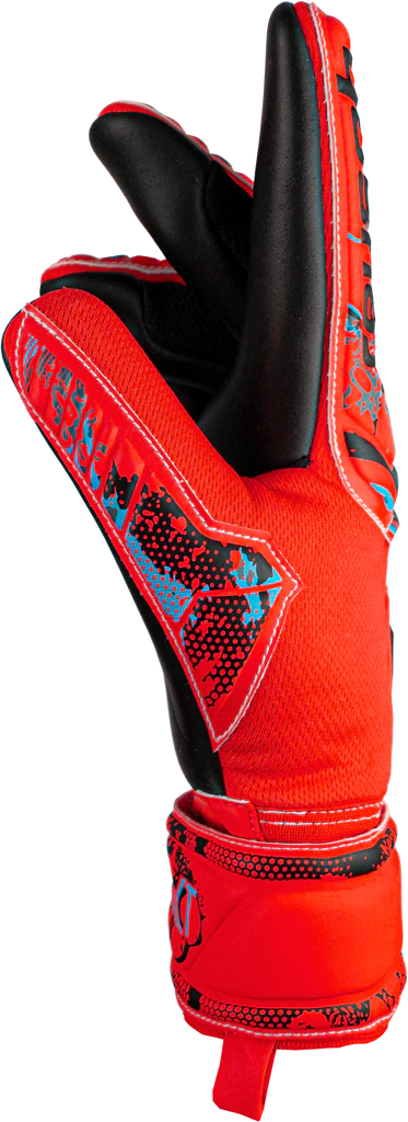 Reusch Attrakt Grip Evolution Finger Support-Brig Red/Futr Blu/Black product image 4, provided for visual reference and
