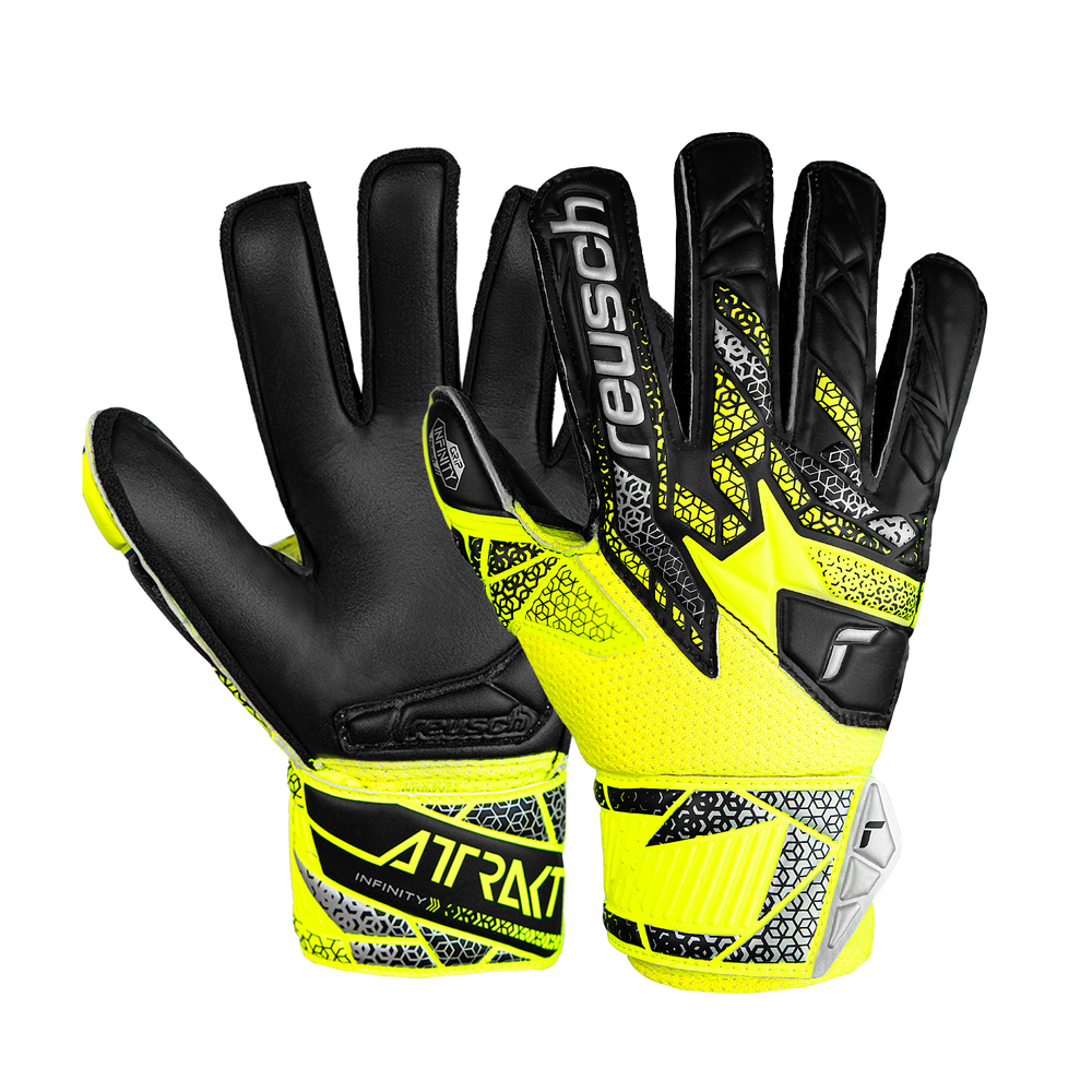 Reusch Junior Attrakt Infinity Finger Support GK Gloves product image 3, provided for visual reference and product detail