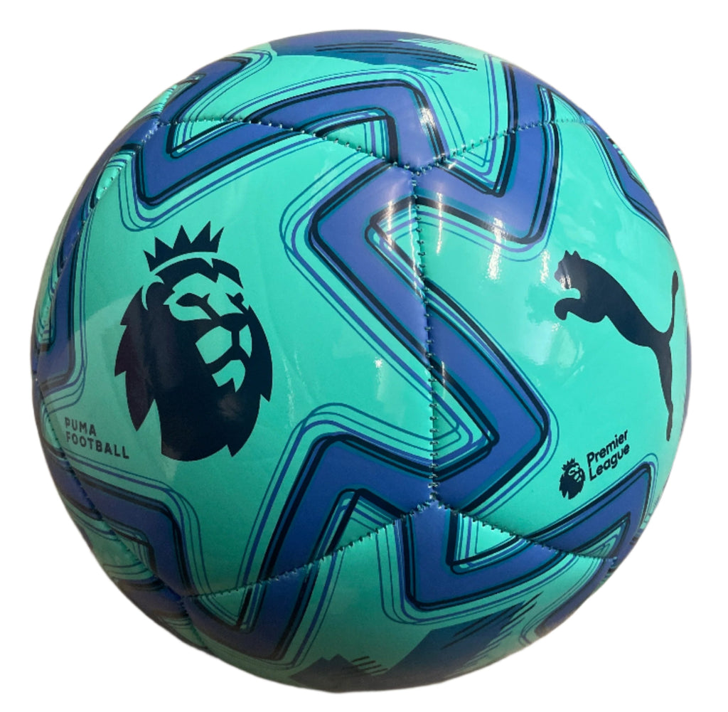 Puma Orbita Play Premier League Brilliance Soccer Ball-Peppermint/Blue/Black product image 2, provided for visual reference