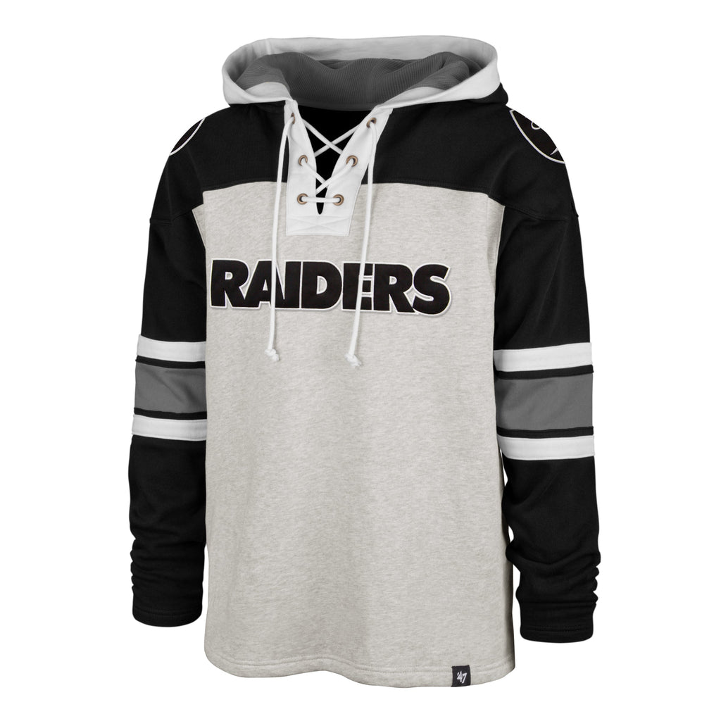 Las Vegas Raiders 47 Brand Relay Grey Gridiron Lace Up Hood product image 1