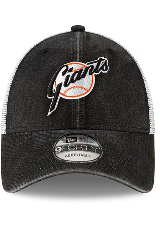New Era San Francisco Giants Cooperstown Trucker 9Forty Adjustable Hat-Black product image 2, provided for visual reference