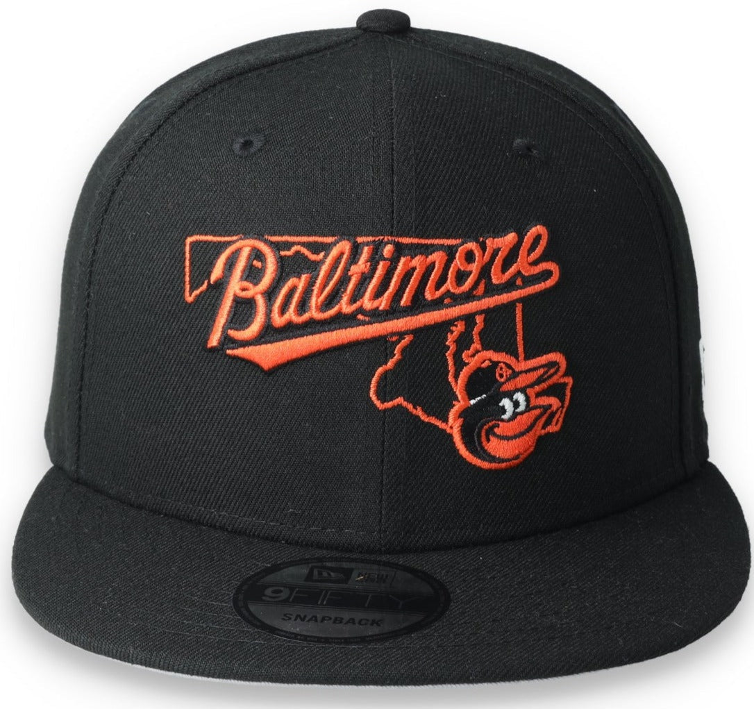 New Era Baltimore Orioles State Logo 9FIFTY Snapback Hat product image 1, provided for visual reference and product detail