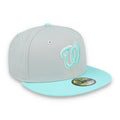 New Era Washington Nationals 2-Tone Color Pack 59FIFTY Fitted Hat-Gray/Turquoise product image 1, provided for visual