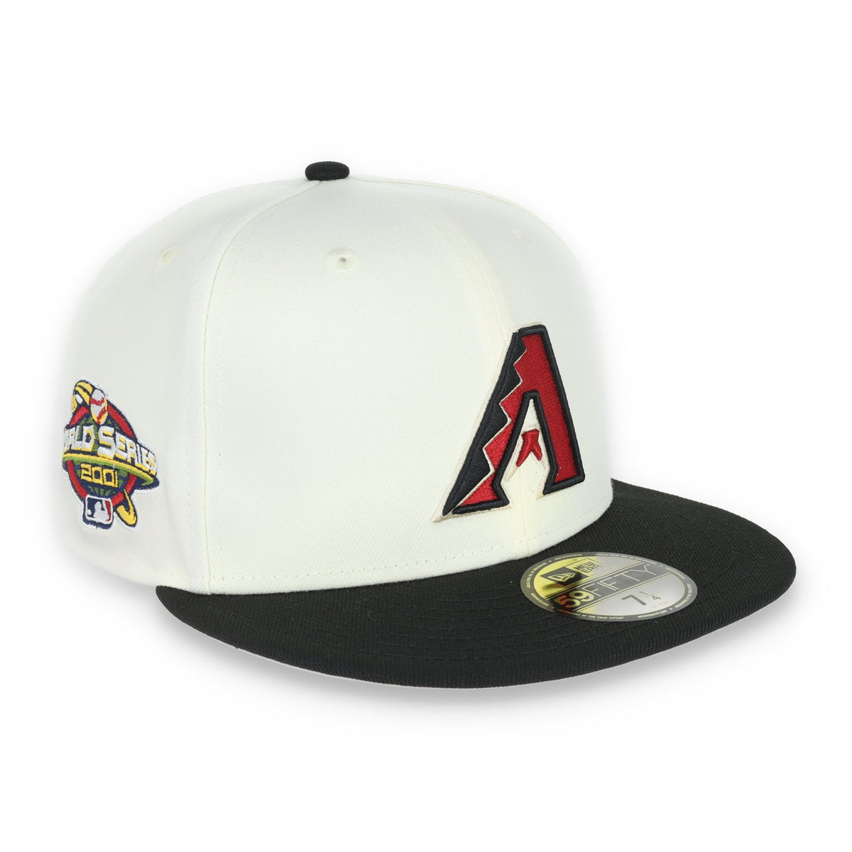 New Era Arizona Diamondback Throwback 2001 World Series Side Patch 59FIFTY Fitted Ivory Hat product image 1, provided for