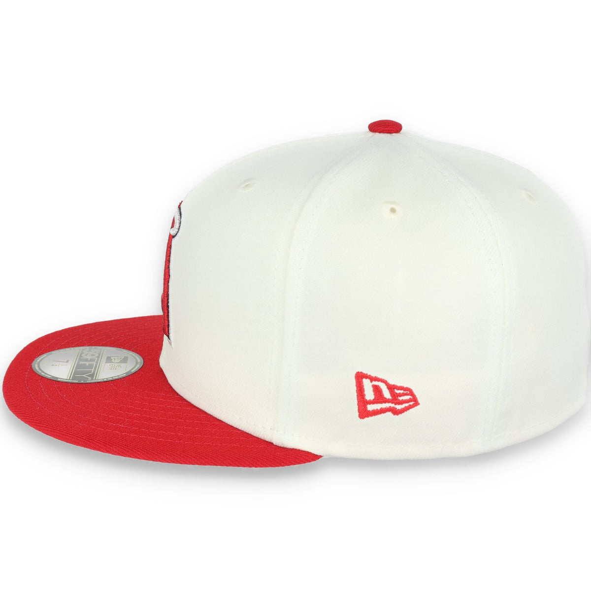 New Era Los Angeles Angels Throwback 2002 World Series Side Patch 59FIFTY Fitted Ivory Hat product image 4, provided for