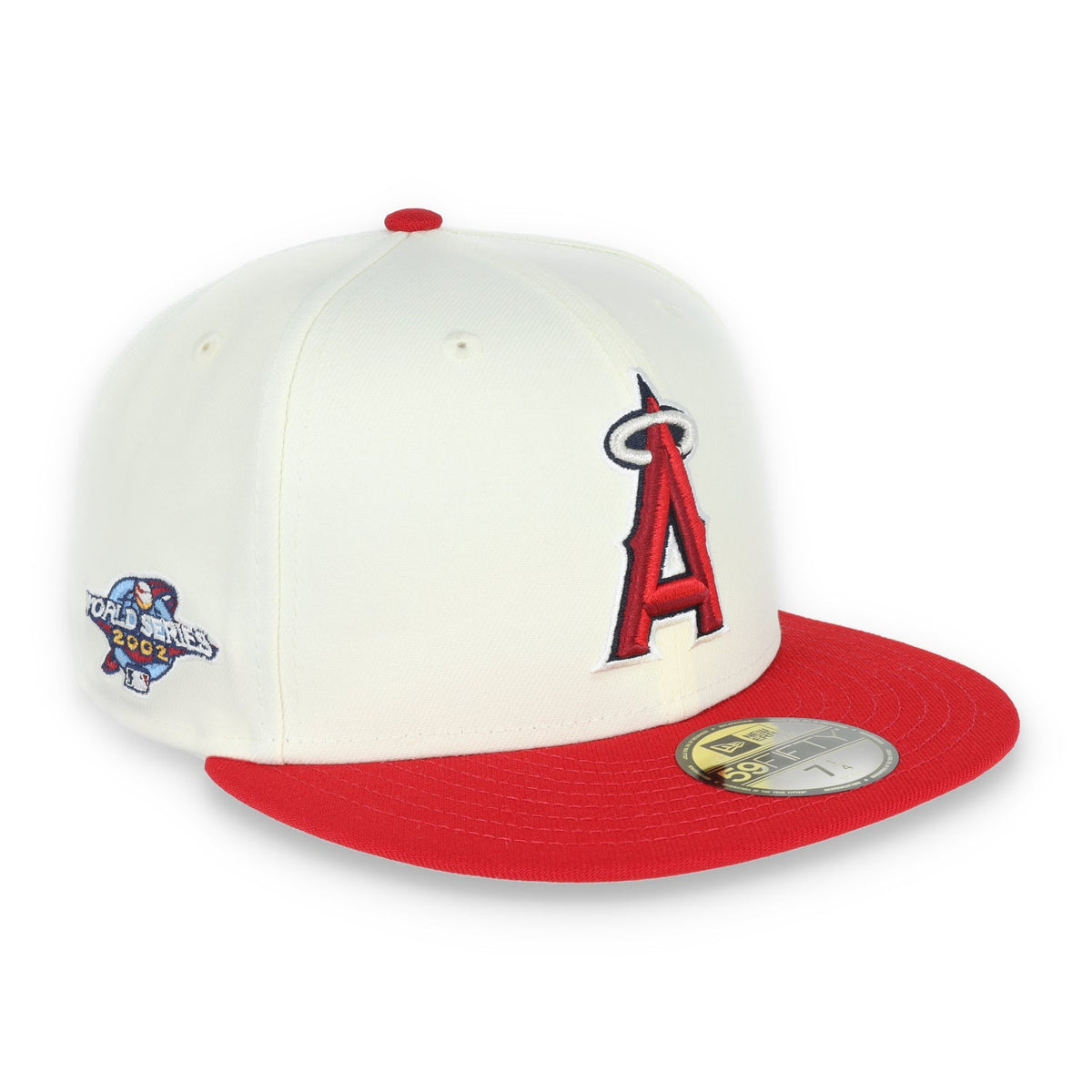 New Era Los Angeles Angels Throwback 2002 World Series Side Patch 59FIFTY Fitted Ivory Hat product image 1, provided for