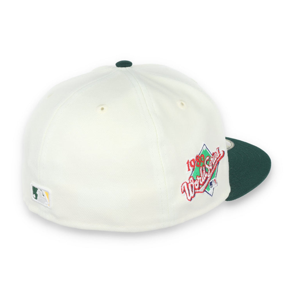 New Era Oakland Athletics Throwback 1989 World Series Patch 59FIFTY Fitted Ivory Hat product image 6, provided for visual