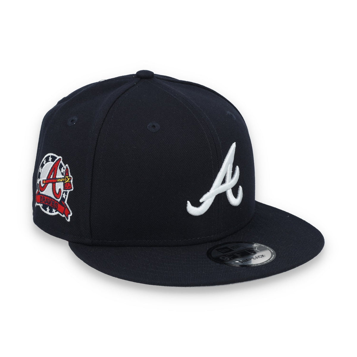New Era Atlanta Braves Patch E3 9FIFTY Snapback Hat product image 1, provided for visual reference and product detail review
