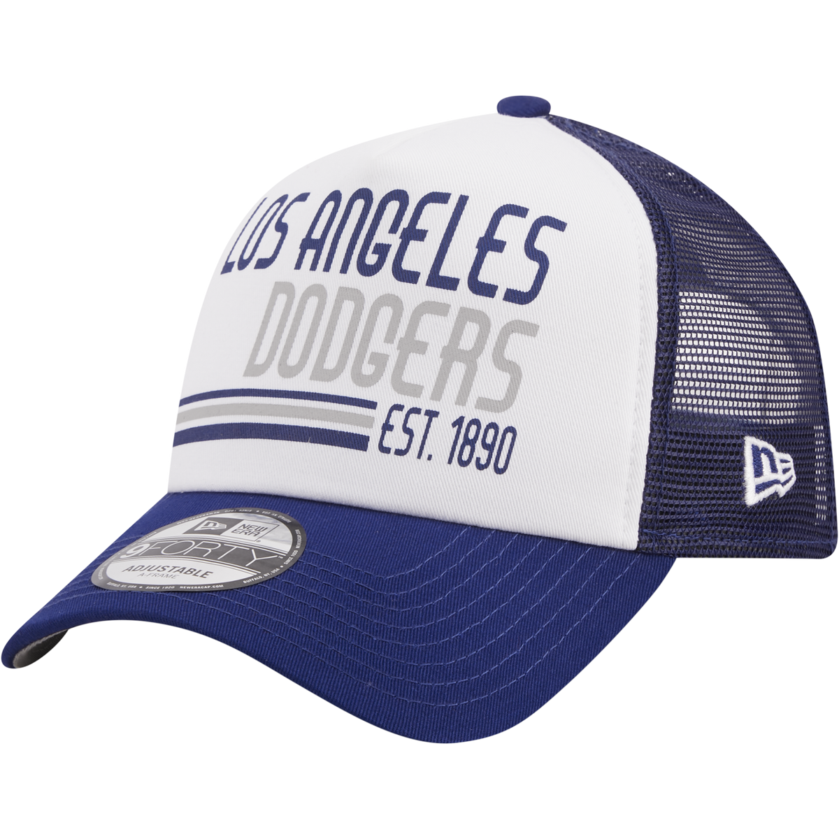 New Era Los Angeles Dodgers A Frame Stacked Trucker Cap product image 1, provided for visual reference and product detail