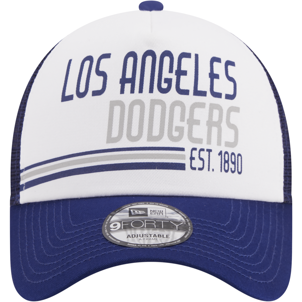 New Era Los Angeles Dodgers A Frame Stacked Trucker Cap product image 2, provided for visual reference and product detail