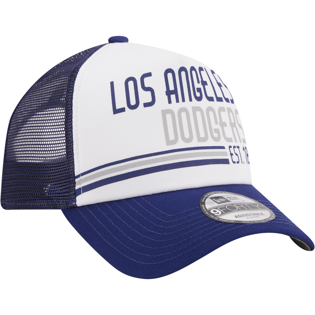 New Era Los Angeles Dodgers A Frame Stacked Trucker Cap product image 3, provided for visual reference and product detail