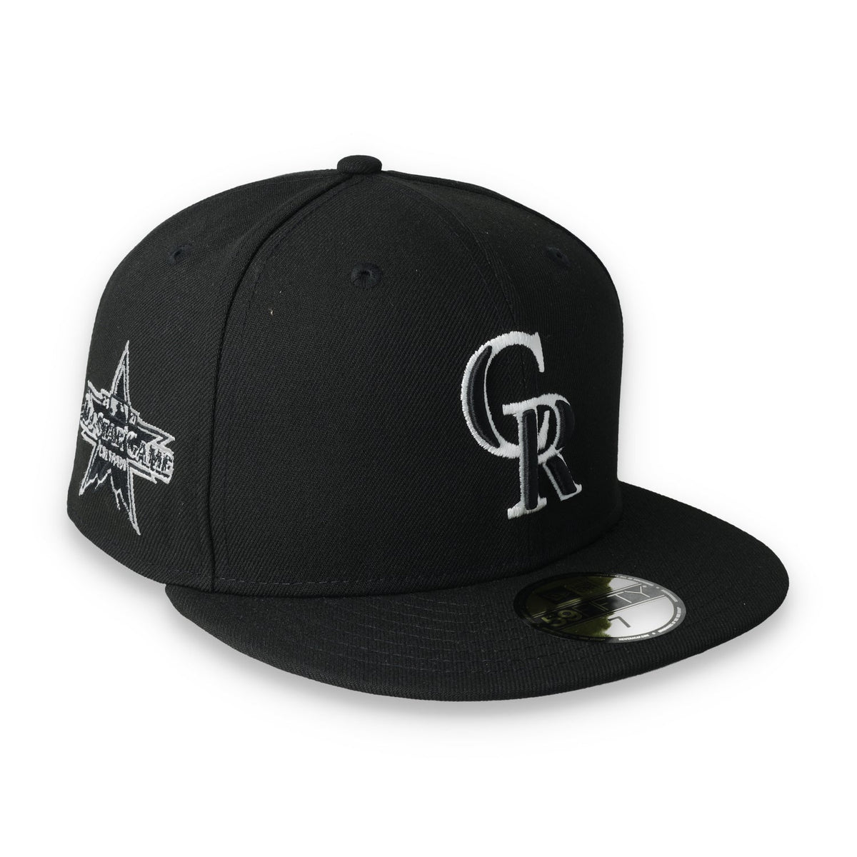New Era Colorado Rockies Side Patch 2021 All-Star Game 59fifty Fitted Hat-Black/White product image 1, provided for visual