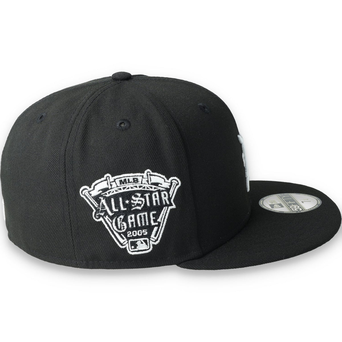 New Era Detroit Tigers Side Patch 2005 All Star Game 59FIFTY Fitted Hat-Black/White product image 6, provided for visual