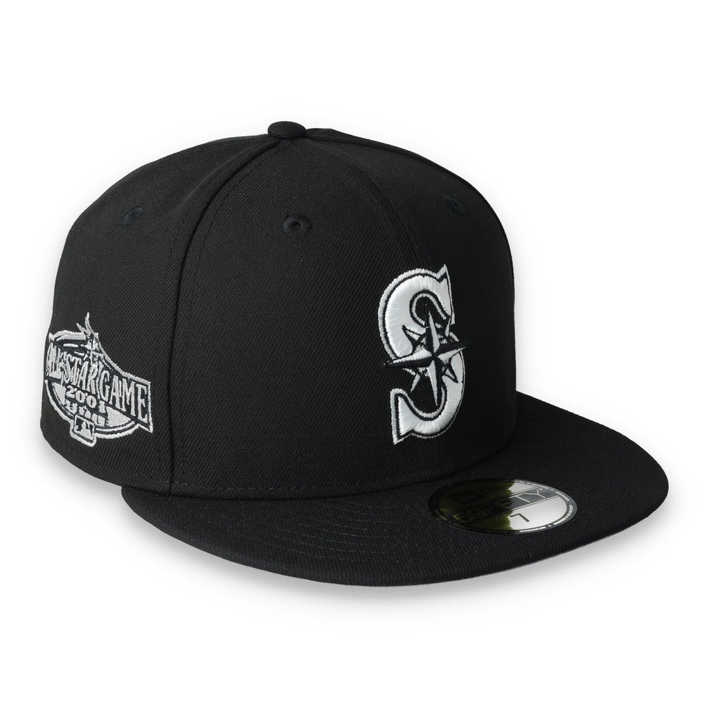 New Era Seattle Mariners Side Patch 2001 All Star Game 59Fifty Fitted-Black/White product image 1, provided for visual