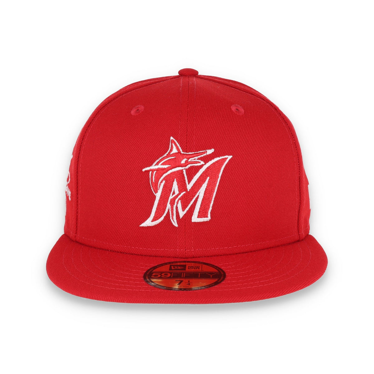 New Era Miami Marlins Side Patch 2017 All Star 59Fifty Fitted-Red/White product image 2, provided for visual reference and