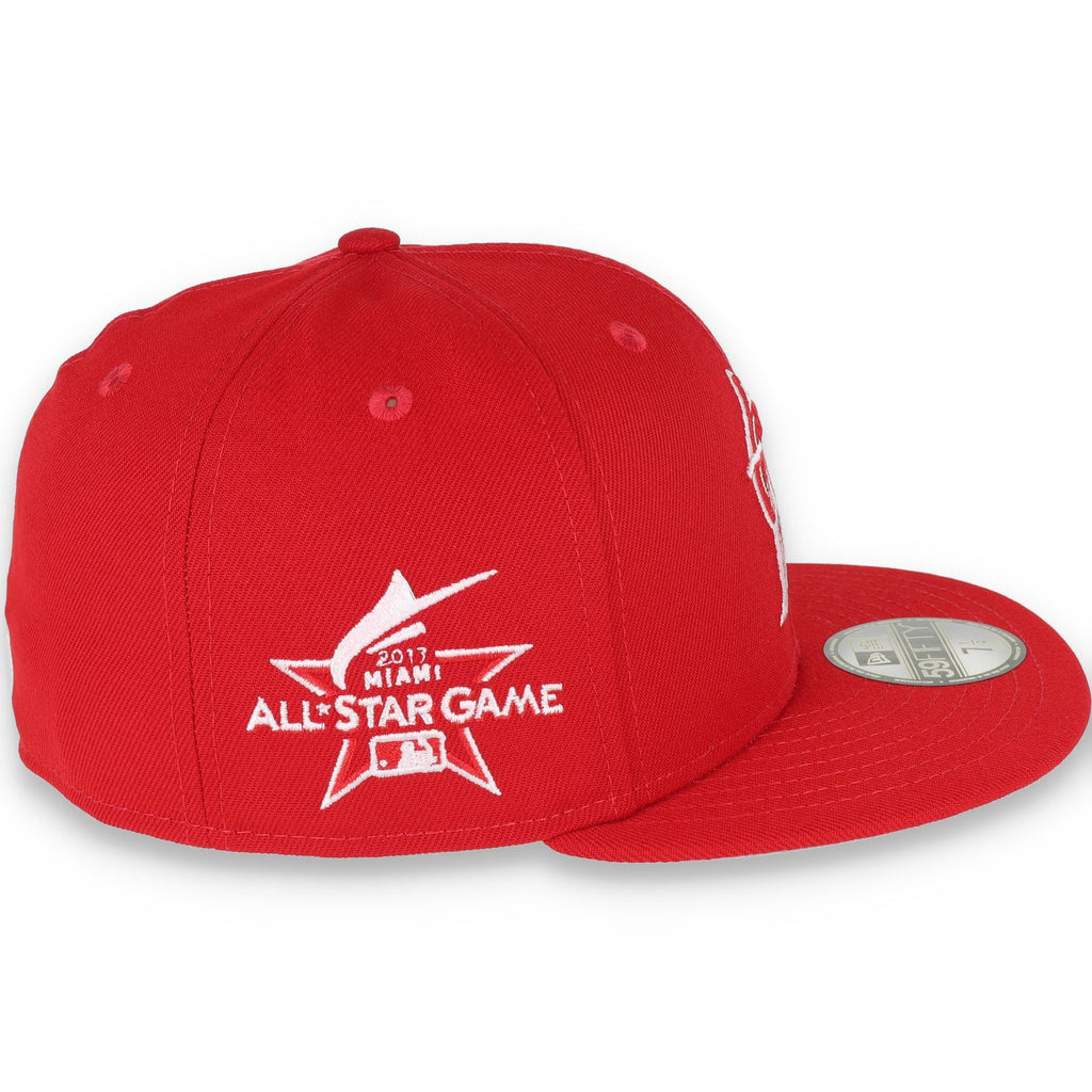 New Era Miami Marlins Side Patch 2017 All Star 59Fifty Fitted-Red/White product image 6, provided for visual reference and