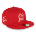 New Era Miami Marlins Side Patch 2017 All Star 59Fifty Fitted-Red/White product image 1, provided for visual reference and