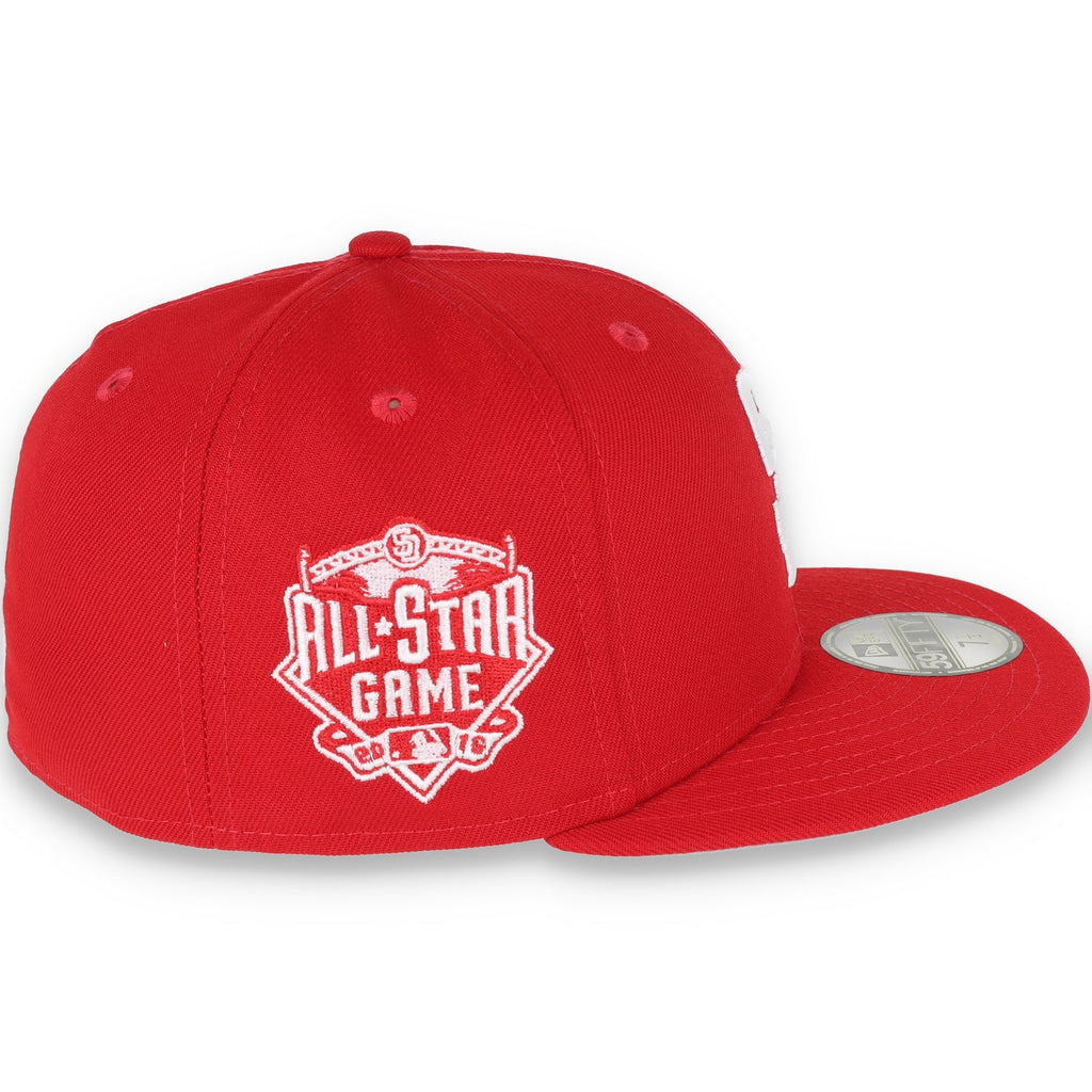 New Era San Diego Padres Side Patch 2015 All Star Game 59FIFTY Fitted Hat-Red/White product image 6, provided for visual