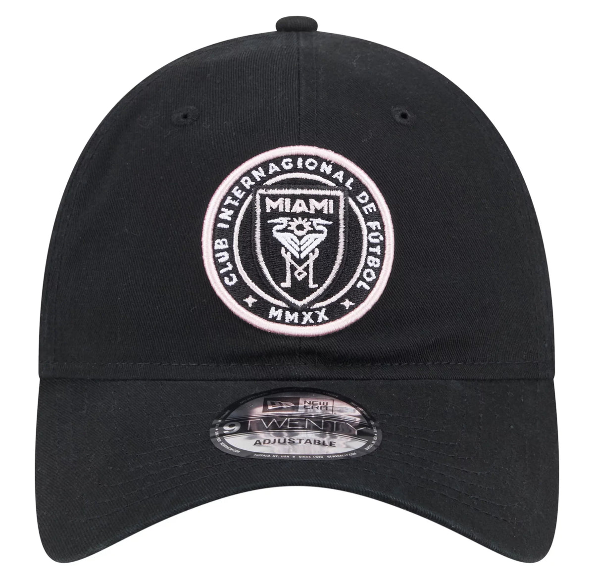 New Era Inter Miami Crest Logo 9TWENTY Adjustable Hat-Black product image 2, provided for visual reference and product