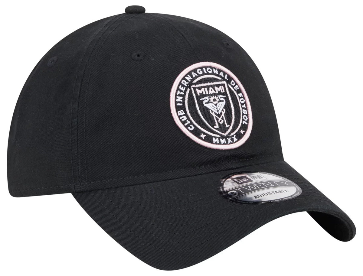 New Era Inter Miami Crest Logo 9TWENTY Adjustable Hat-Black product image 1, provided for visual reference and product