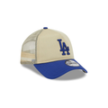 New Era Los Angeles Dodgers All Day 9Forty A-Frame Trucker-Tan/Blue product image 1, provided for visual reference and