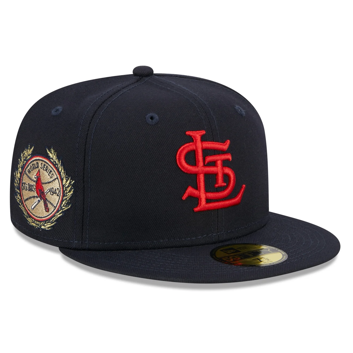 New Era St. Louis Cardinals Laurel 1942 World Series Side Patch 59fifty Fitted Cap-Navy product image 1, provided for visual