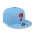 New Era Philadelphia Phillies Evergreen MLB 9Fifty Snapback- Sky Blue product image 1, provided for visual reference and
