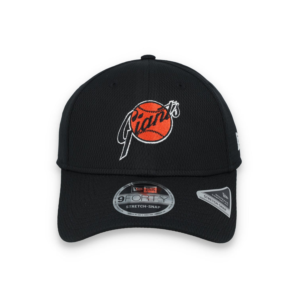 New Era San Francisco Giants Clubhouse "GIANTS" 9FORTY Stretch-Snap Hat-Black product image 1, provided for visual reference