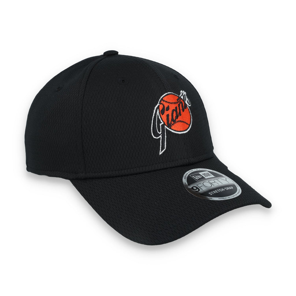 New Era San Francisco Giants Clubhouse "GIANTS" 9FORTY Stretch-Snap Hat-Black product image 2, provided for visual reference