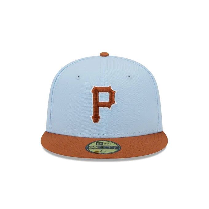 New Era Pittsburgh Pirates Color Pack 59FIFTY Fitted Hat-Light Blue/Rust Orange product image 6, provided for visual