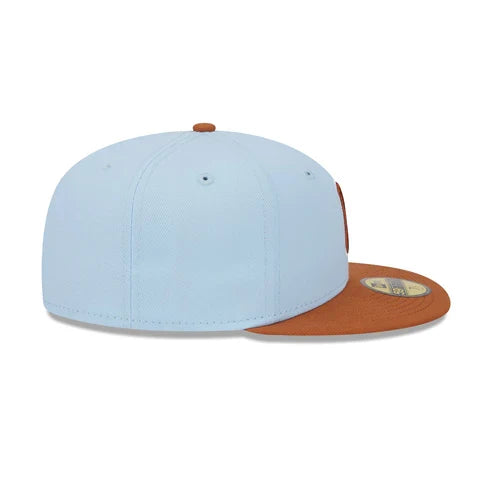 New Era Pittsburgh Pirates Color Pack 59FIFTY Fitted Hat-Light Blue/Rust Orange product image 4, provided for visual