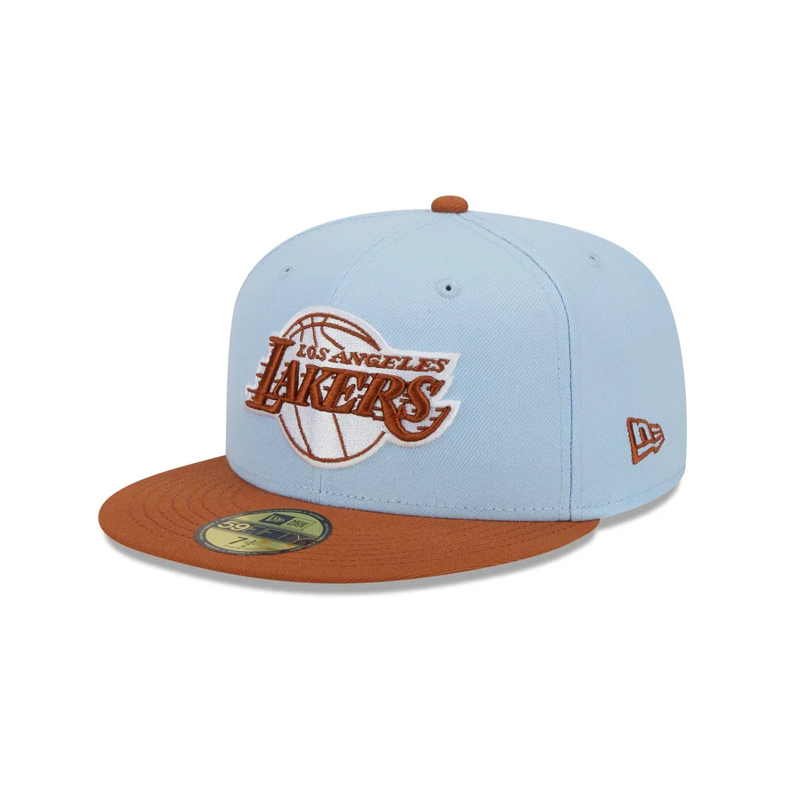 New Era Los Angeles Lakers Color Pack 59FIFTY Fitted Hat-Light Blue/Rust Orange product image 2, provided for visual