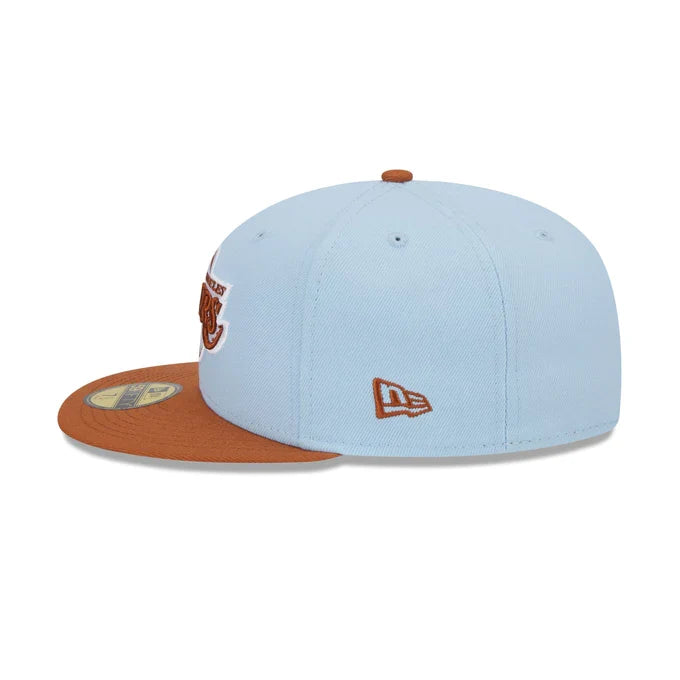 New Era Los Angeles Lakers Color Pack 59FIFTY Fitted Hat-Light Blue/Rust Orange product image 4, provided for visual