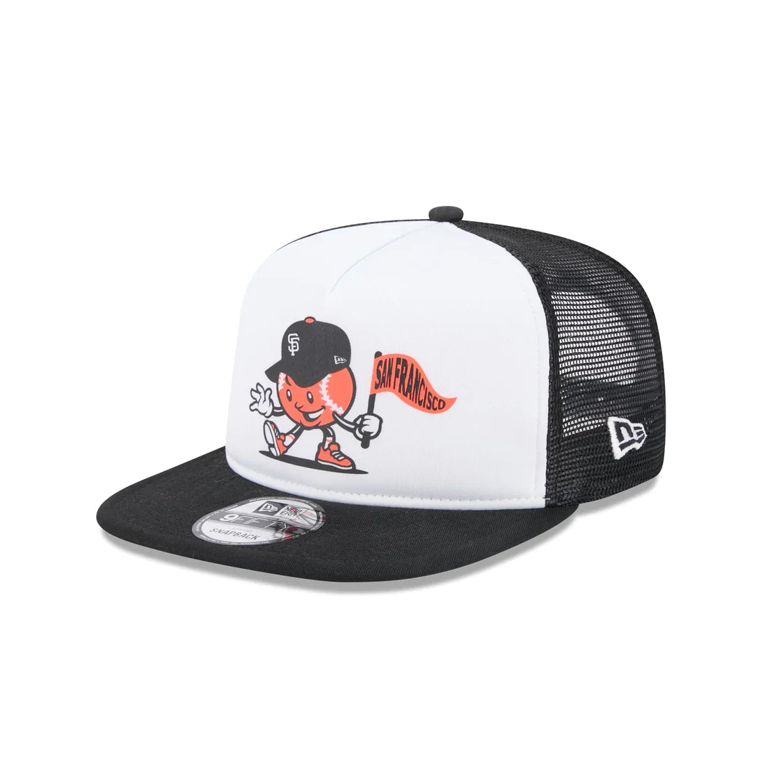 New Era San Francisco Giants Mascot Court Sport 9FIFTY A-Frame Trucker Hat product image 2, provided for visual reference