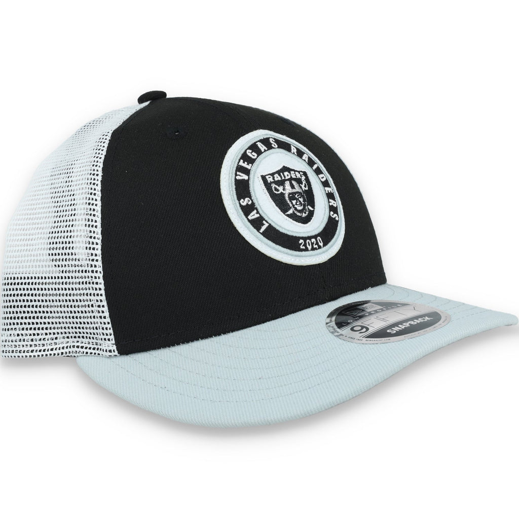 New Era Las Vegas Raiders Throwback Low Profile 9FIFTY Trucker Snapback Hat product image 2, provided for visual reference