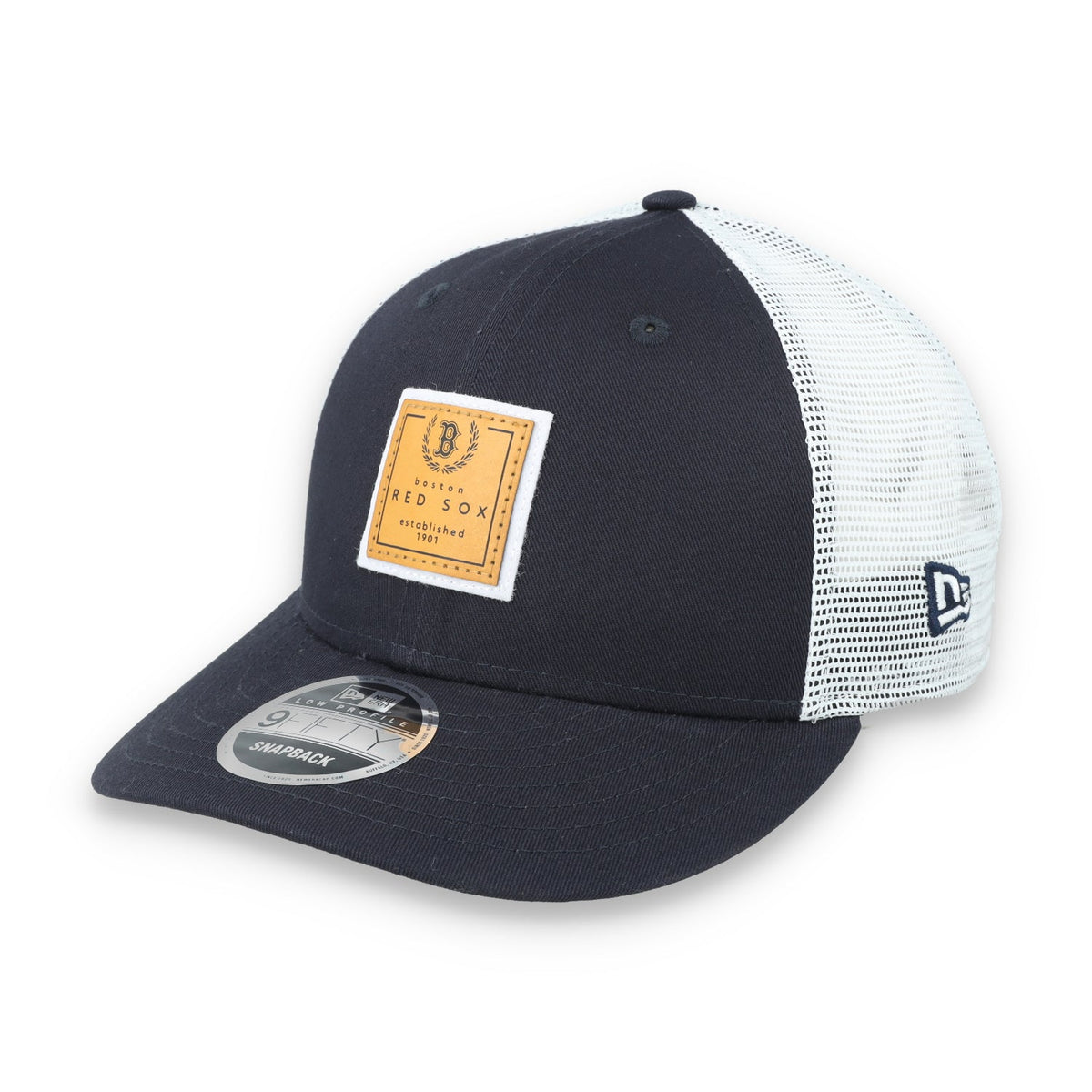 New Era Boston Red Sox Court Sport Low Profile 9FIFTY Trucker Snapback Hat product image 3, provided for visual reference