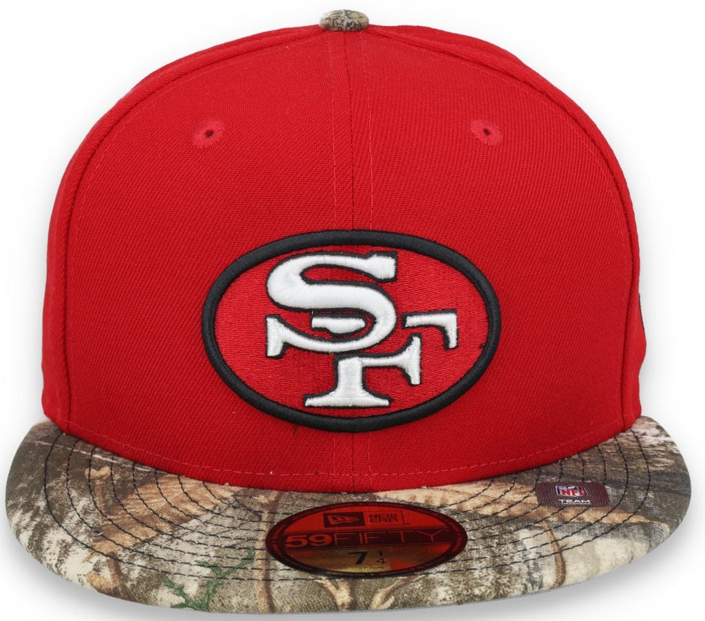 New Era San Francisco 49ers Realtree Camo 59FIFTY Fitted Hat product image 1, provided for visual reference and product