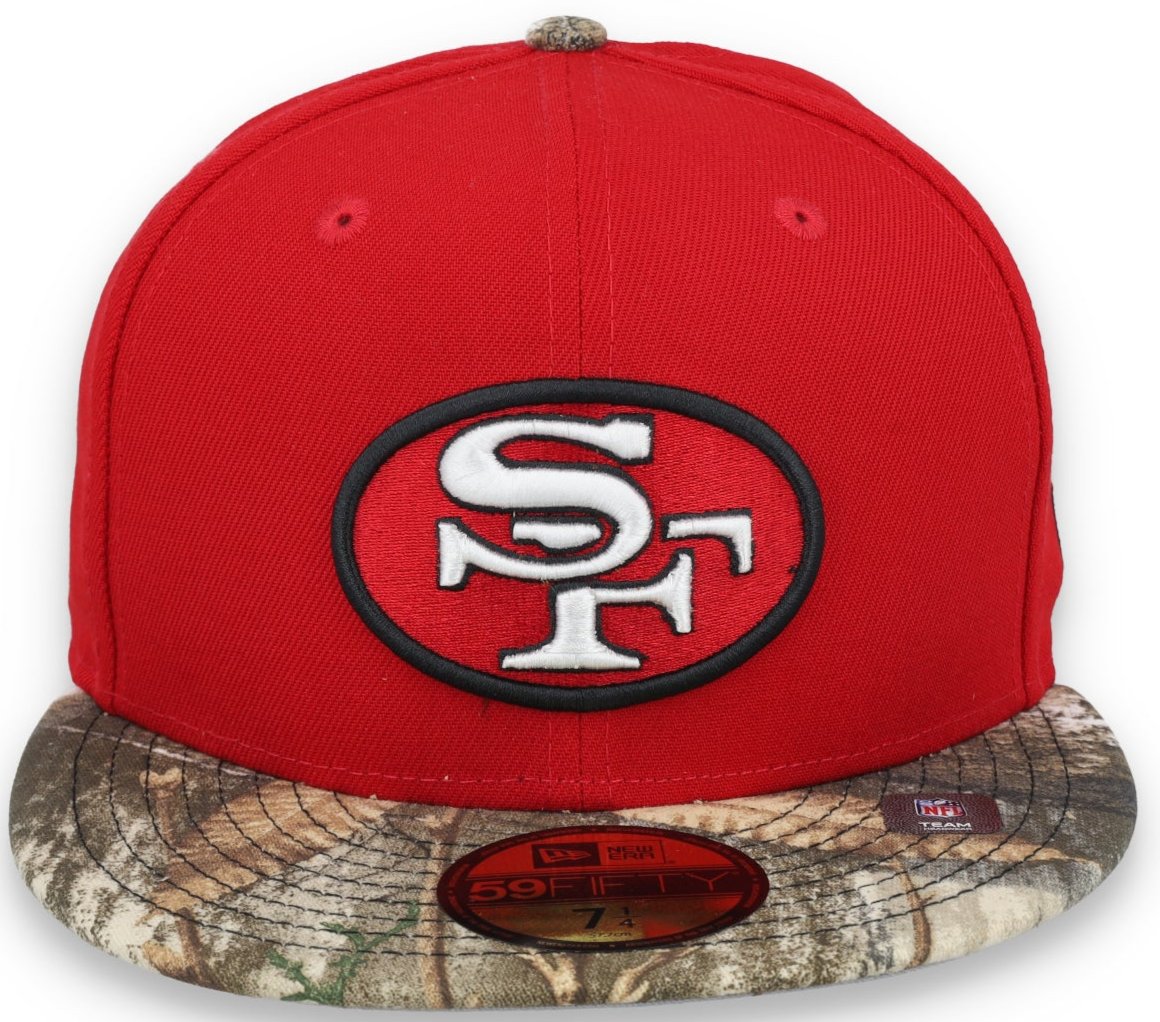 New Era San Francisco 49ers Realtree Camo 59FIFTY Fitted Hat product image 1, provided for visual reference and product