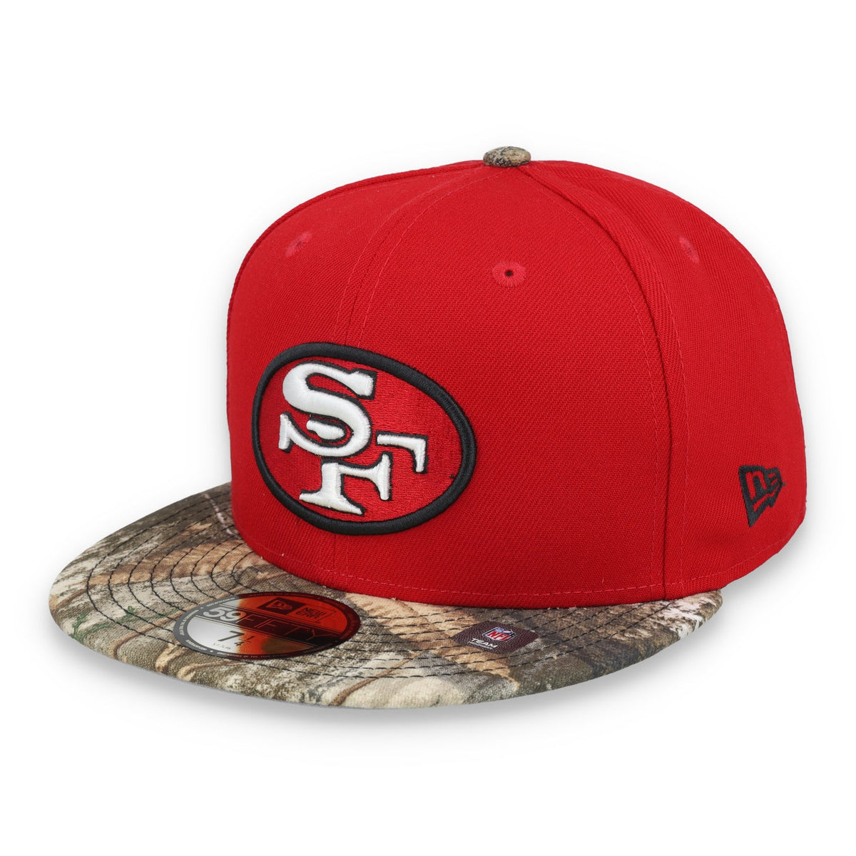 New Era San Francisco 49ers Realtree Camo 59FIFTY Fitted Hat product image 2, provided for visual reference and product