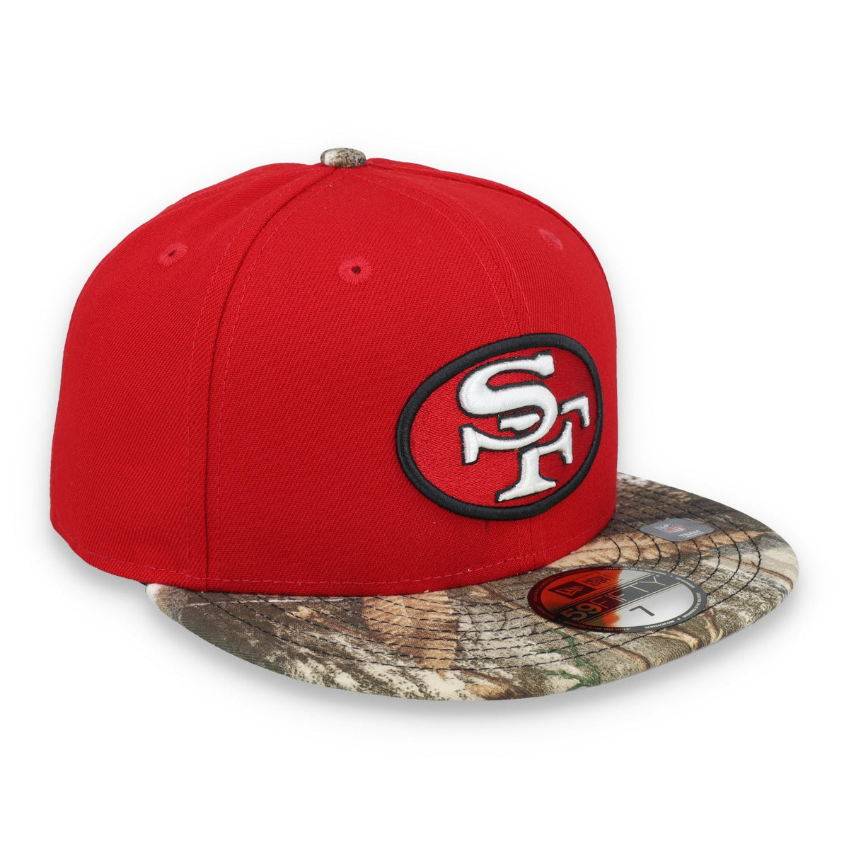 New Era San Francisco 49ers Realtree Camo 59FIFTY Fitted Hat product image 5, provided for visual reference and product