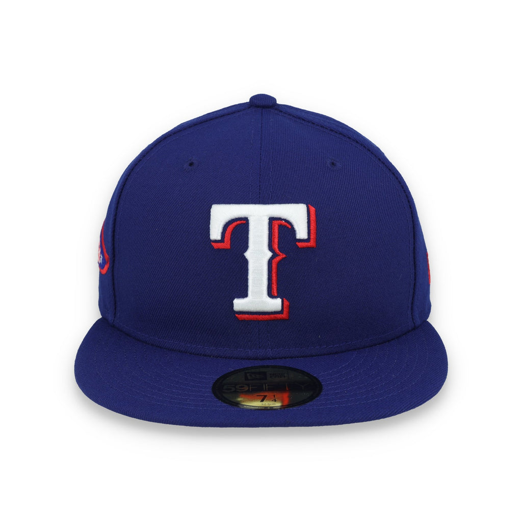 New Era Texas Rangers Pennant Side Patch 59FIFTY Fitted Hat product image 2, provided for visual reference and product