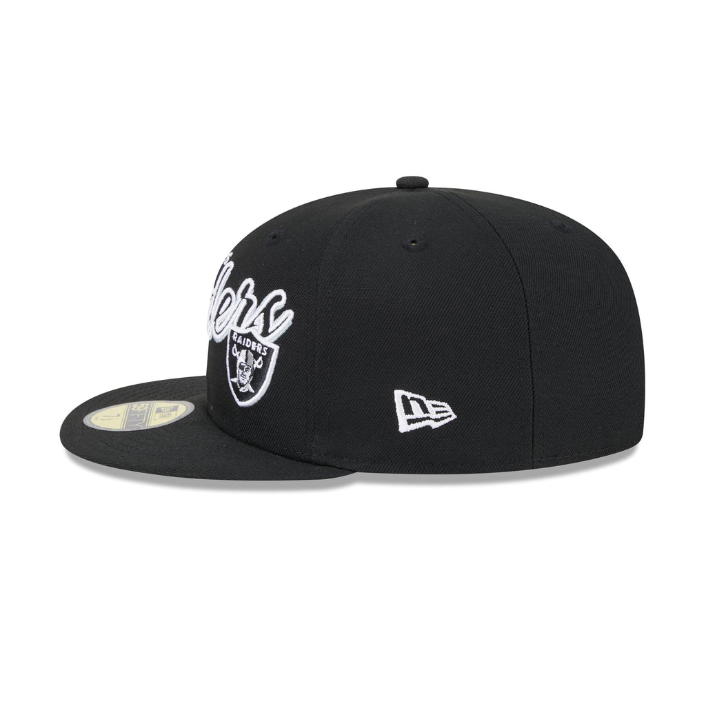 New Era Las Vegas Raiders Script Sided 59FIFTY Fitted Hat product image 4, provided for visual reference and product detail