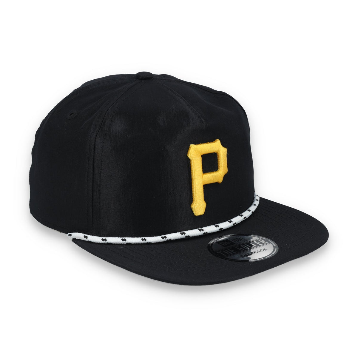 New Era Pittsburgh Pirates Golfer Team Rope Snapback Hat - Black product image 1, provided for visual reference and product
