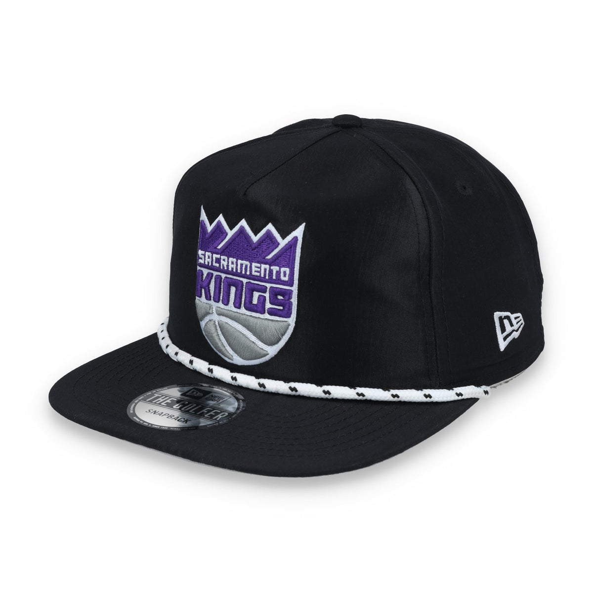 New Era Sacramento Kings Golfer Team Rope Snapback Hat - Black product image 3, provided for visual reference and product